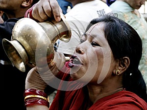 Woman drinking water