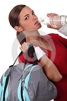 Woman drinking water