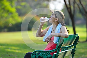 Woman drinking water