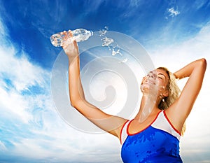 Woman drinking water