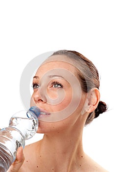 Woman drinking water from bottle