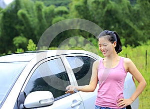 Woman driver lock/unlock car