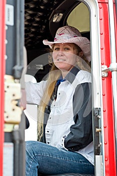 Woman Driver in the Seat and Ready To Roll