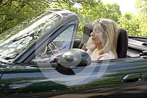 Woman Driving in Convertible