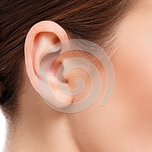 Woman ear closeup