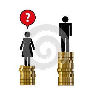 Woman earns less money than man photo