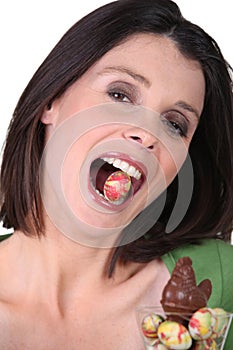 Woman with an Easter egg