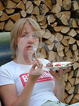 Woman eating