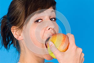 Woman Eating an Apple