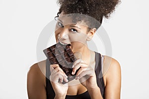 Woman eating chcolate