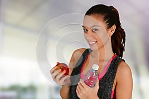 Woman Eating Healthy After Workout