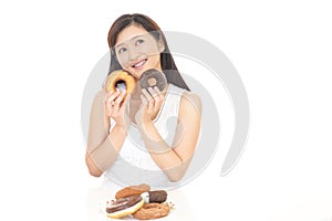 Woman eating sweets