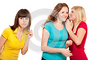 Woman eavesdrops gossip