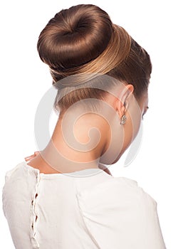 Woman with elegant hair bun