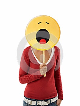 Woman with emoticon