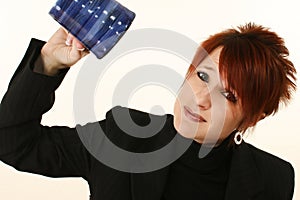 Woman with Empty Coffee Cup