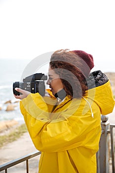 Woman is engaged in photography