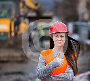 Woman engineer at construction site