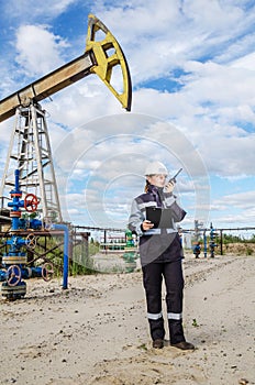 Woman engineer in the oilfield