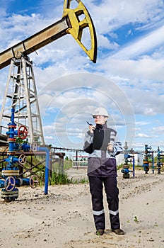 Woman engineer in the oilfield