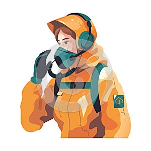 woman engineer in protective workwear isolated