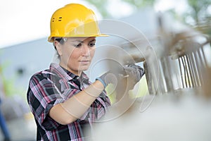 Woman engineer wearing protective workwear - outdoor