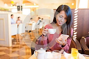 Woman enjoy her morning coffee