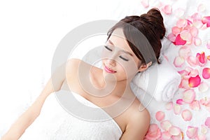 Woman enjoy massage at spa