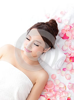 Woman enjoy massage at spa