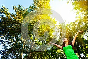 Woman enjoy the sun