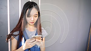 Woman enjoy using smart phone