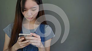 Woman enjoy using smart phone
