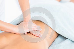 Woman enjoying a back massage