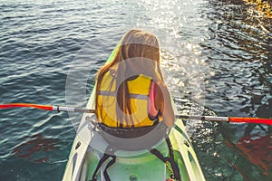 Woman enjoying boating.