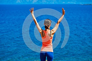 Woman enjoying freedom on travel