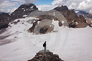 Woman Enjoying the Great Mountain View