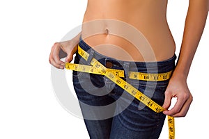 Woman enjoying her slim body lines