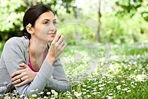 Woman enjoying in nature