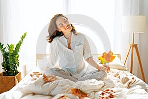 Woman enjoying sunny morning