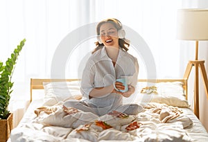 Woman enjoying sunny morning