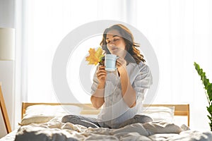 Woman enjoying sunny morning