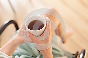 Woman enjoying tea