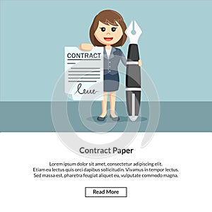 Woman enterpreneur with contract paper photo