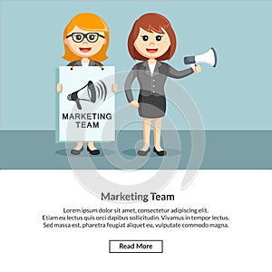Woman enterpreneur with marketing team photo