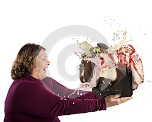 Woman entranced by sweet