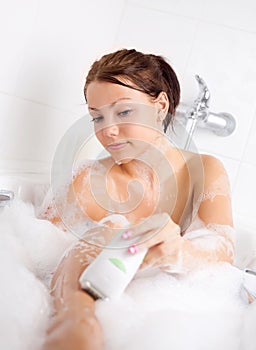 Woman with epilator photo