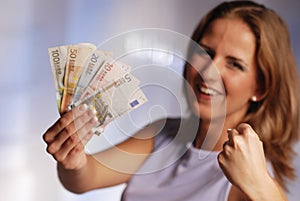 Woman with euro