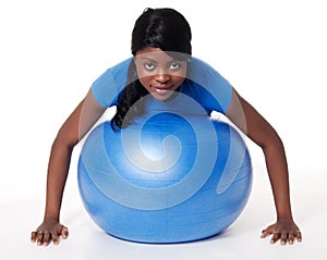 Woman with exercise ball