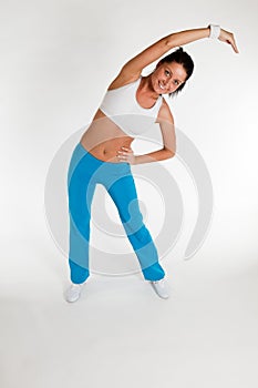 Woman exercising aerobics