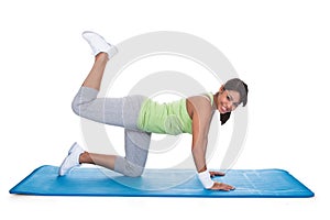 Woman exercising buttocks